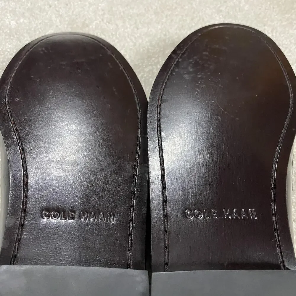 Cole Haan Shoes Mens 11.5 D Black Leather Tassel Loafers Dress Brazil 03506